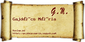 Gajdács Mária névjegykártya