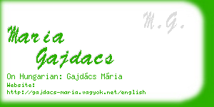 maria gajdacs business card